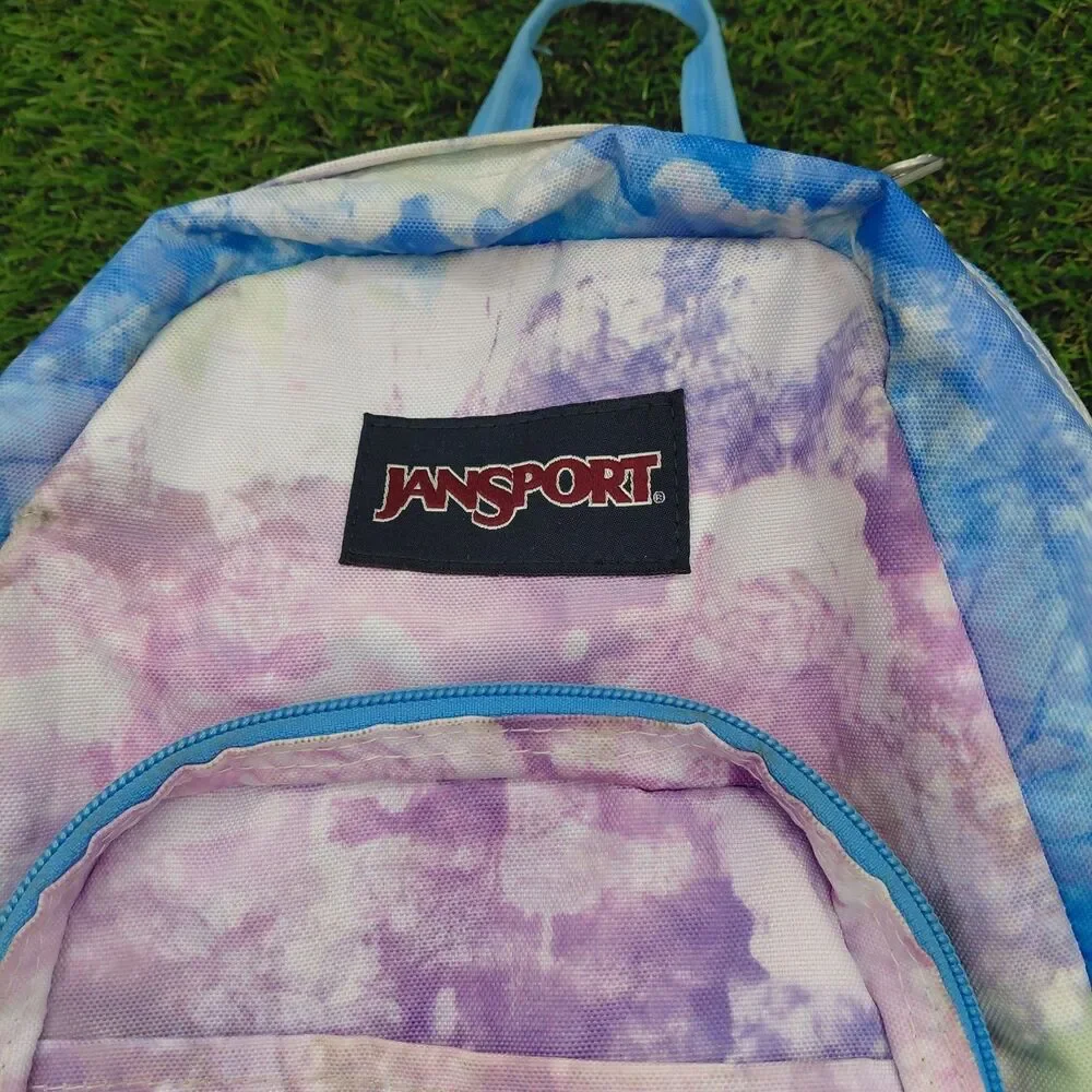 JanSport Women's Half Pint Mini Backpack Pastel Blue And Purple